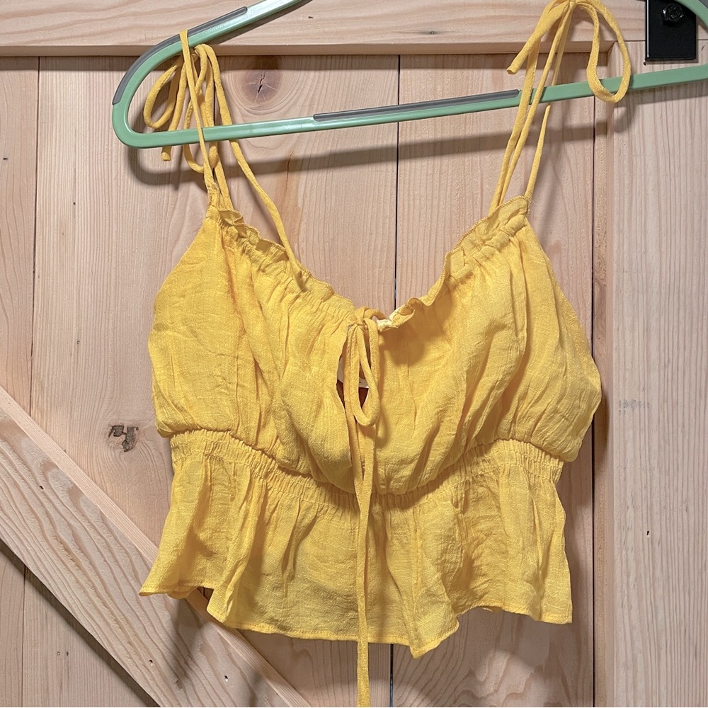 Yellow crop top